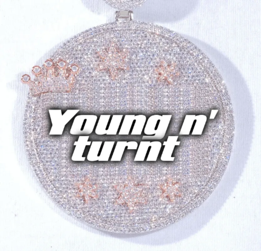 CUSTOM LETTER NECKLACE 3D BIG CROWN DISC sold by The GUU Shop