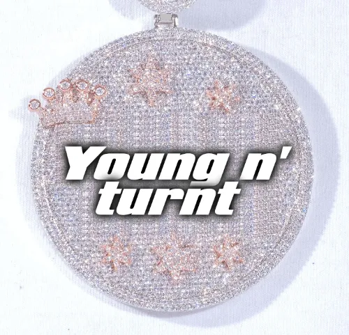 CUSTOM LETTER NECKLACE 3D BIG CROWN DISC sold by The GUU Shop