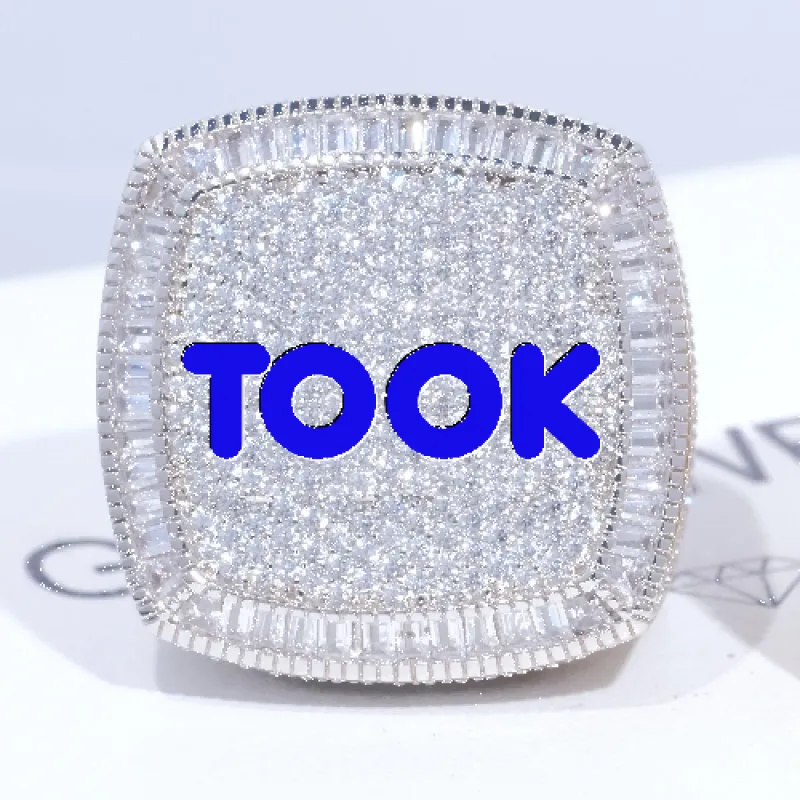 CUSTOM LETTER 3D ICED RING sold by The GUU Shop