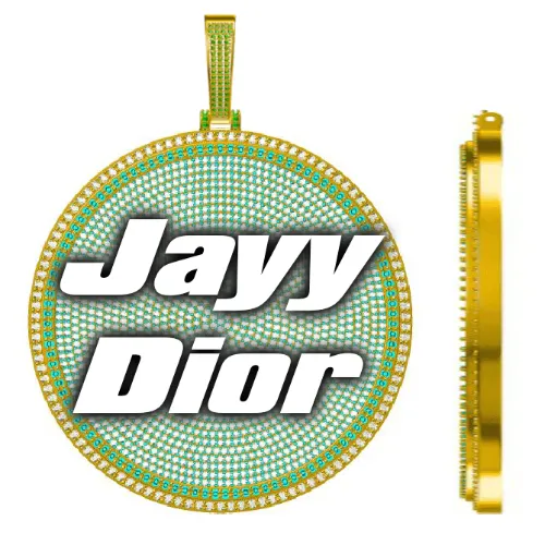 CUSTOM LETTER NECKLACE 3D BIG DISC sold by The GUU Shop