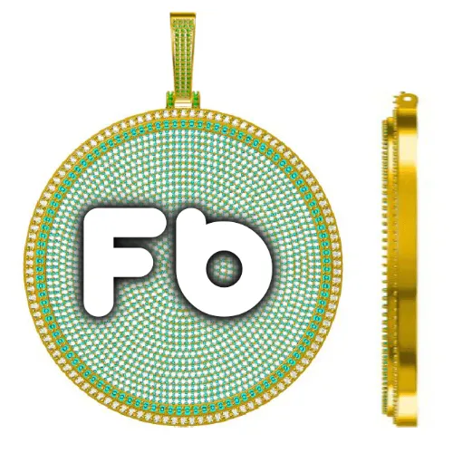 CUSTOM LETTER NECKLACE 3D BIG DISC sold by The GUU Shop