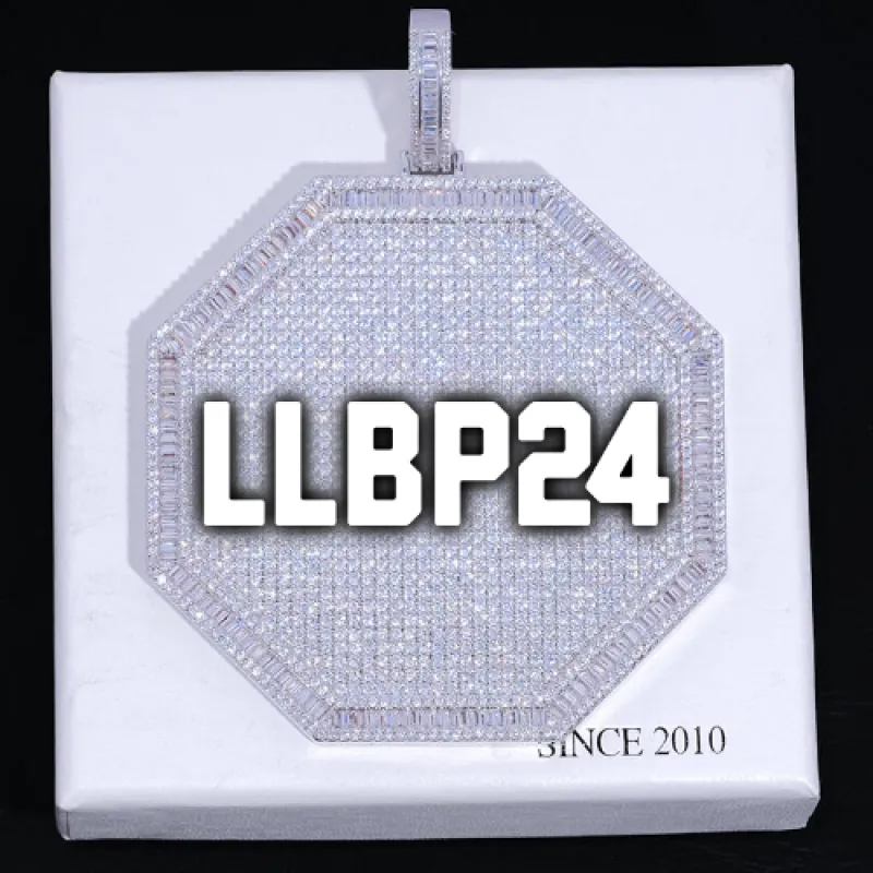 CUSTOM LETTER NECKLACE 3D BIG OCTAGON sold by The GUU Shop