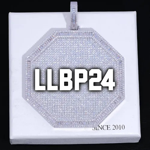 CUSTOM LETTER NECKLACE 3D BIG OCTAGON sold by The GUU Shop