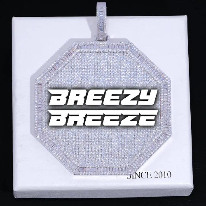 CUSTOM LETTER NECKLACE 3D BIG OCTAGON sold by The GUU Shop