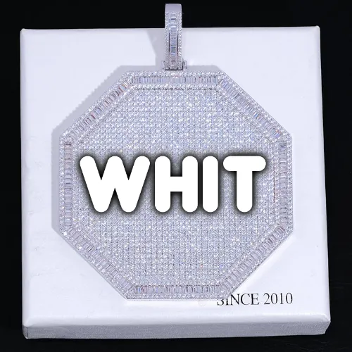 CUSTOM LETTER NECKLACE 3D BIG OCTAGON sold by The GUU Shop