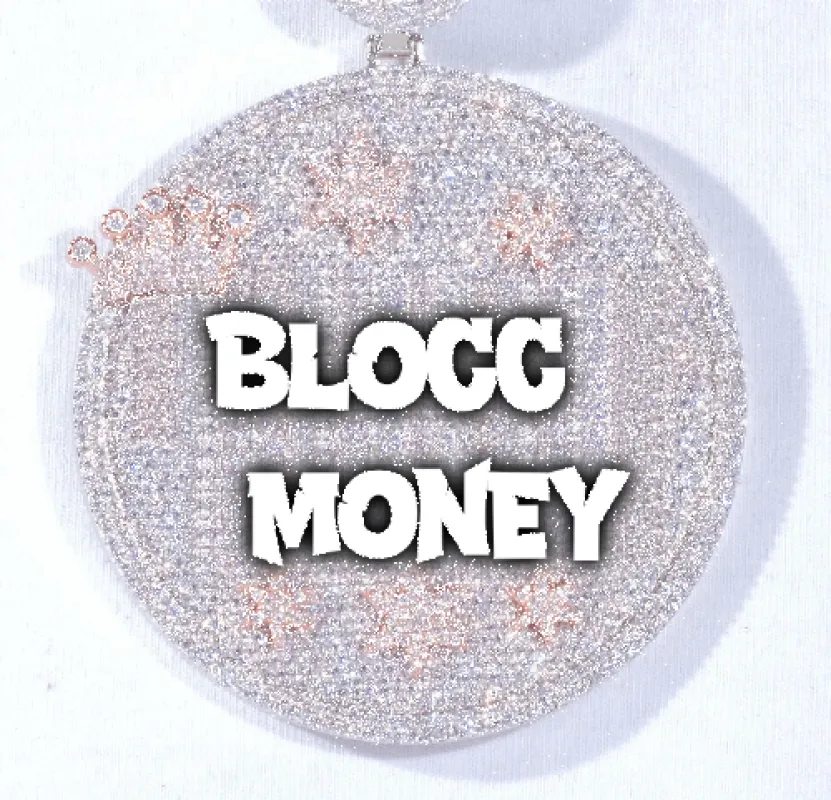 CUSTOM LETTER NECKLACE 3D BIG CROWN DISC sold by The GUU Shop