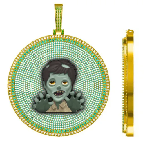 CUSTOM LETTER NECKLACE 3D BIG DISC sold by The GUU Shop