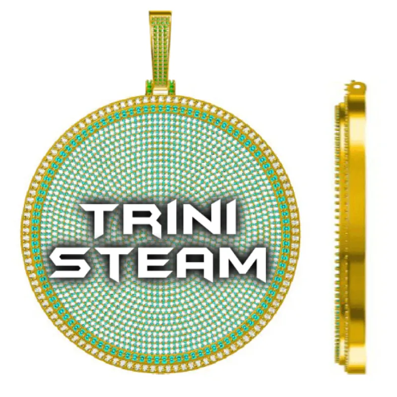 CUSTOM LETTER NECKLACE 3D BIG DISC sold by The GUU Shop