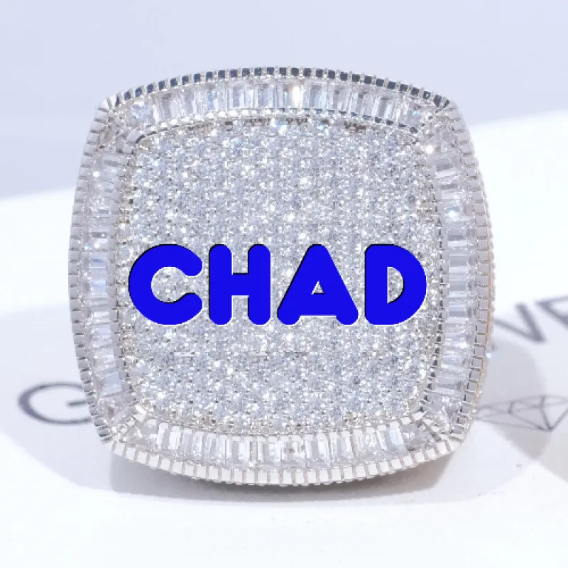 CUSTOM LETTER 3D ICED RING sold by The GUU Shop