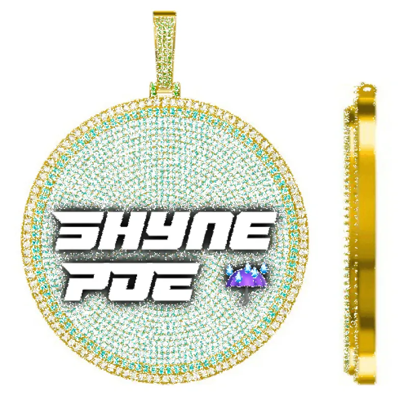 CUSTOM LETTER NECKLACE 3D BIG DISC sold by The GUU Shop