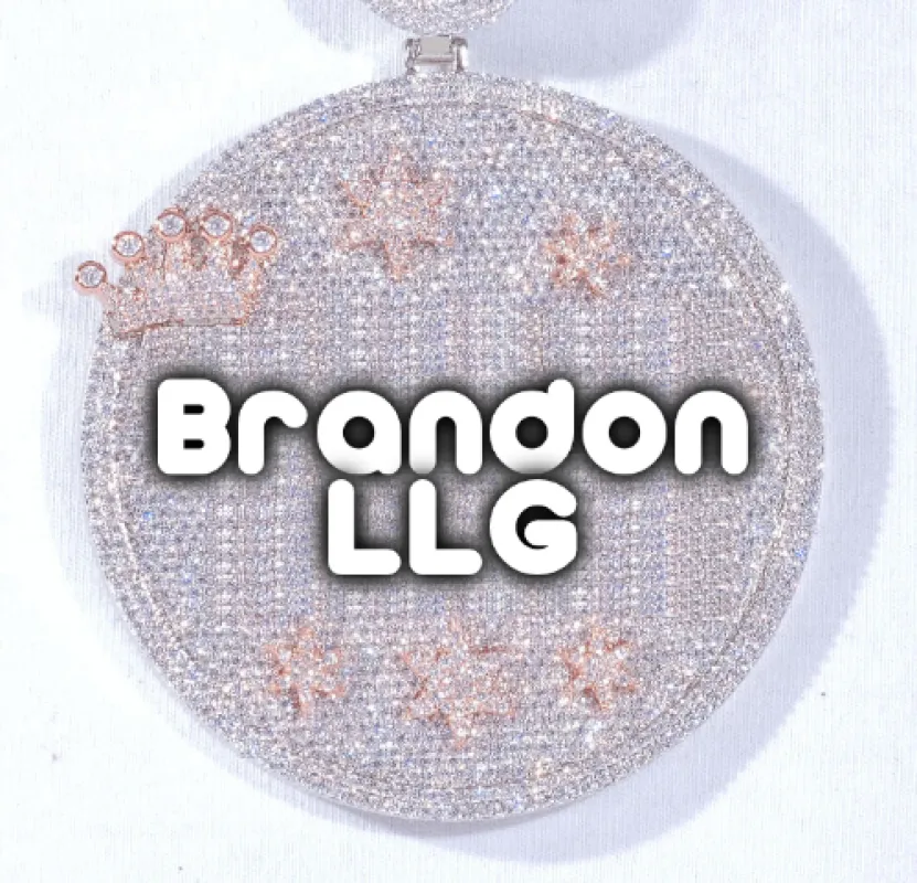 CUSTOM LETTER NECKLACE 3D BIG CROWN DISC sold by The GUU Shop