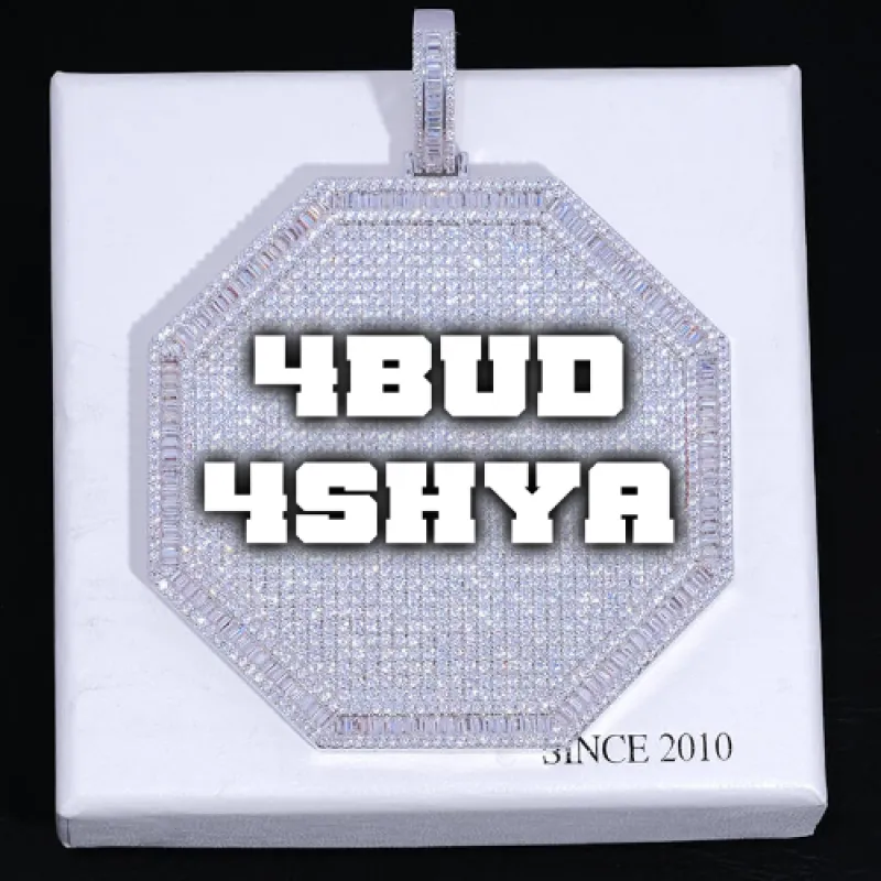 CUSTOM LETTER NECKLACE 3D BIG OCTAGON sold by The GUU Shop