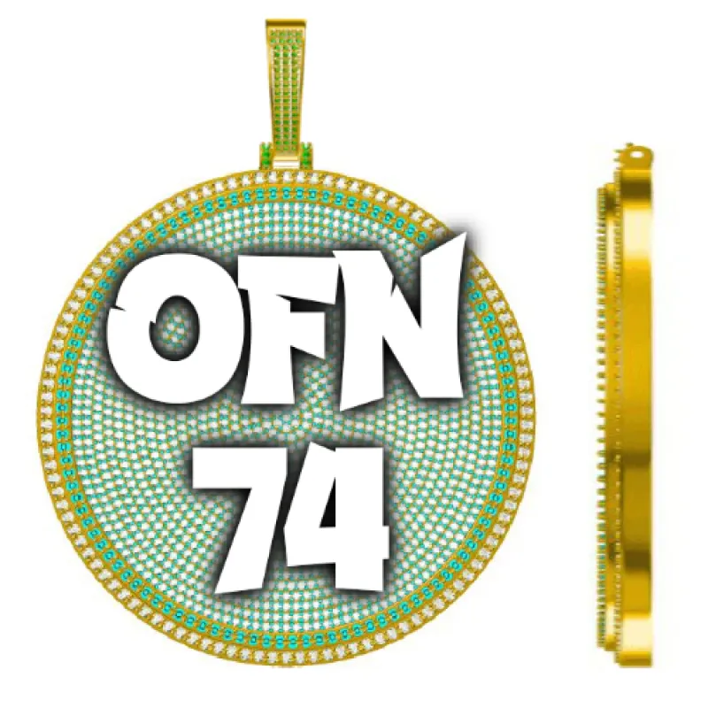 CUSTOM LETTER NECKLACE 3D BIG DISC sold by The GUU Shop