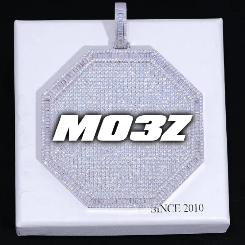 CUSTOM LETTER NECKLACE 3D BIG OCTAGON sold by The GUU Shop