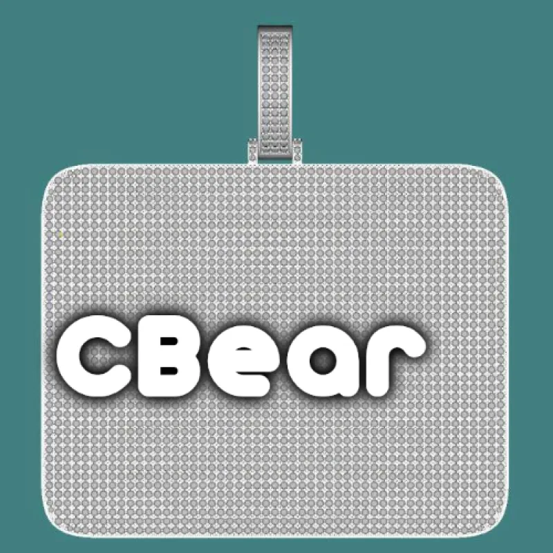 CUSTOM LETTER NECKLACE 3D BIG SQUARE sold by The GUU Shop