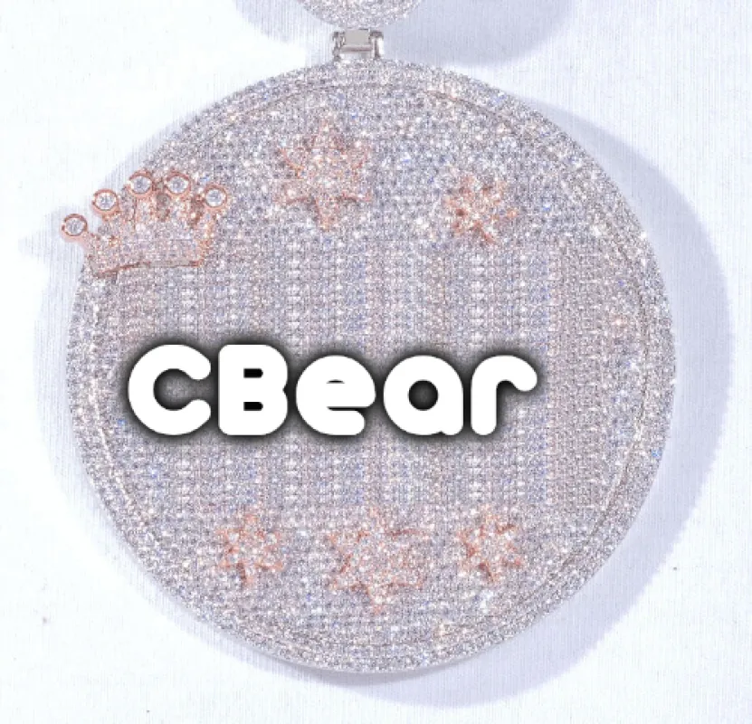 CUSTOM LETTER NECKLACE 3D BIG CROWN DISC sold by The GUU Shop