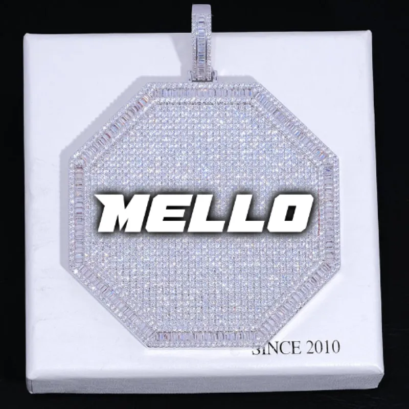 CUSTOM LETTER NECKLACE 3D BIG OCTAGON sold by The GUU Shop