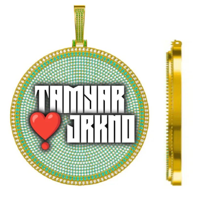 CUSTOM LETTER NECKLACE 3D BIG DISC sold by The GUU Shop