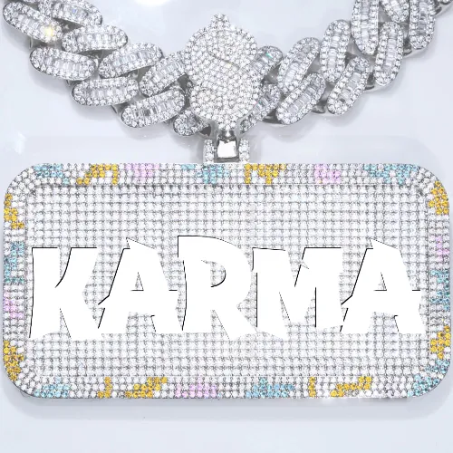 CUSTOM LETTER NECKLACE 3D COLORFUL SQUARE sold by The GUU Shop