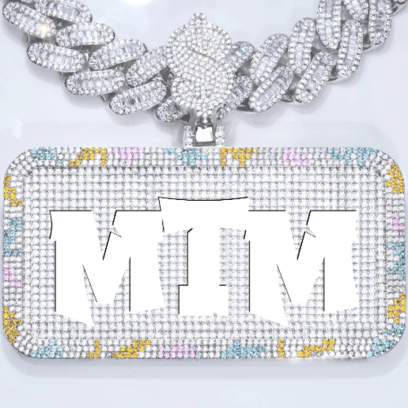 CUSTOM LETTER NECKLACE 3D COLORFUL SQUARE sold by The GUU Shop