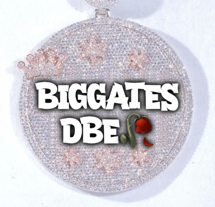 CUSTOM LETTER NECKLACE 3D BIG CROWN DISC sold by The GUU Shop