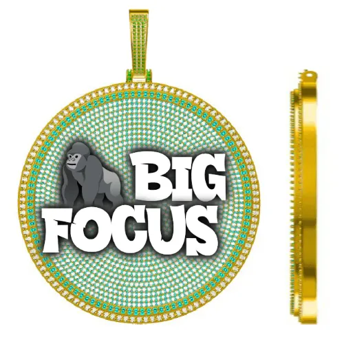 CUSTOM LETTER NECKLACE 3D BIG DISC sold by The GUU Shop