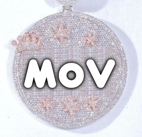 CUSTOM LETTER NECKLACE 3D BIG CROWN DISC sold by The GUU Shop