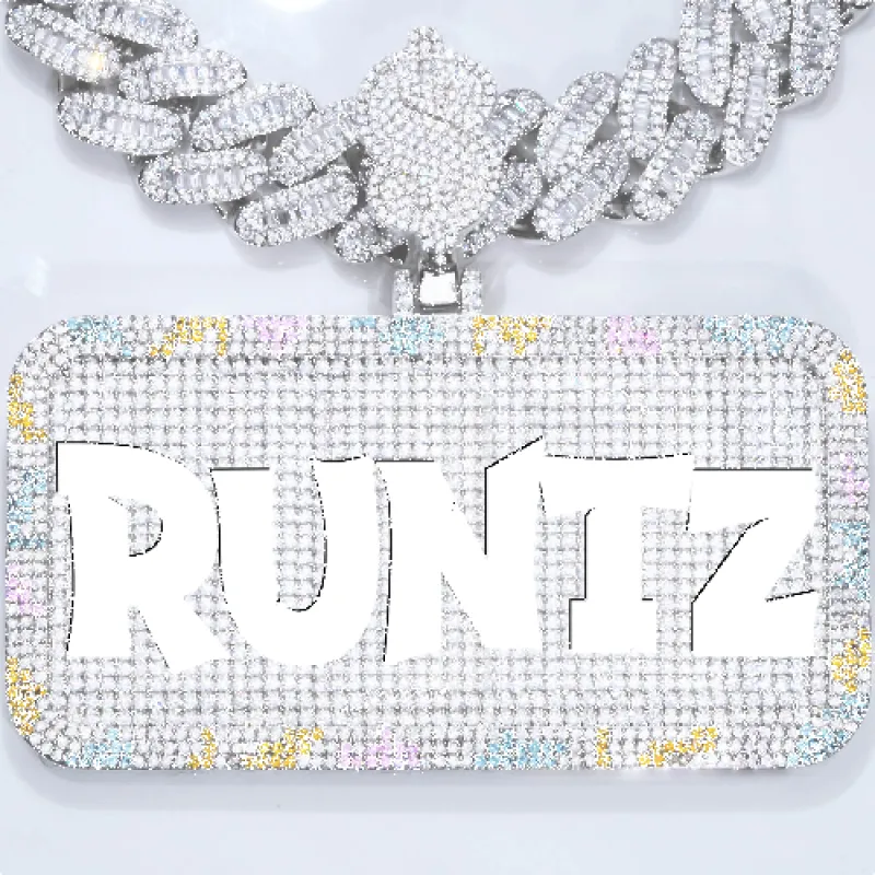 CUSTOM LETTER NECKLACE 3D COLORFUL SQUARE sold by The GUU Shop