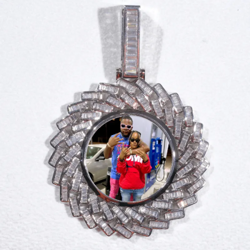 Large 3D Baguette Custom Picture Pendant sold by The GUU Shop