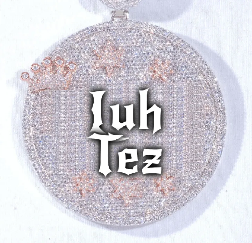 CUSTOM LETTER NECKLACE 3D BIG CROWN DISC made by The GUU Shop