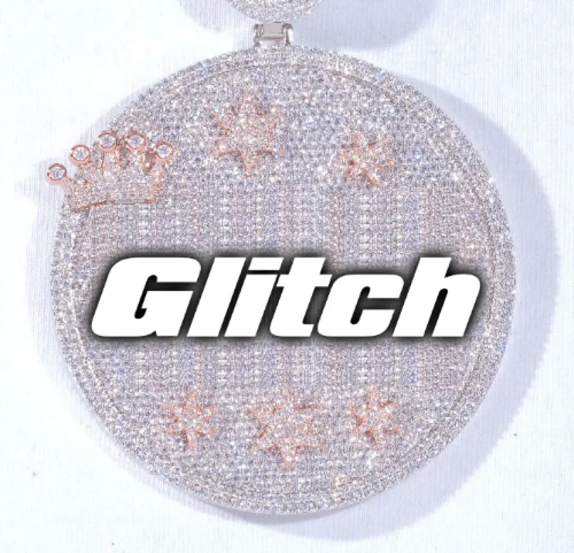 CUSTOM LETTER NECKLACE 3D BIG CROWN DISC sold by The GUU Shop