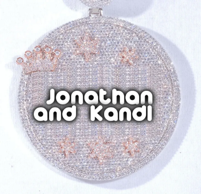 CUSTOM LETTER NECKLACE 3D BIG CROWN DISC sold by The GUU Shop