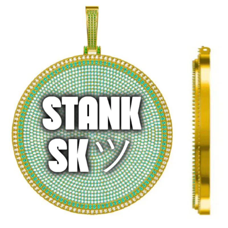 CUSTOM LETTER NECKLACE 3D BIG DISC sold by The GUU Shop