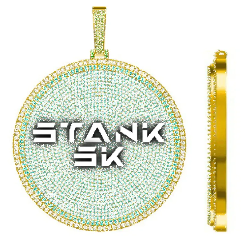 CUSTOM LETTER NECKLACE 3D BIG DISC sold by The GUU Shop