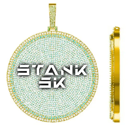 CUSTOM LETTER NECKLACE 3D BIG DISC sold by The GUU Shop