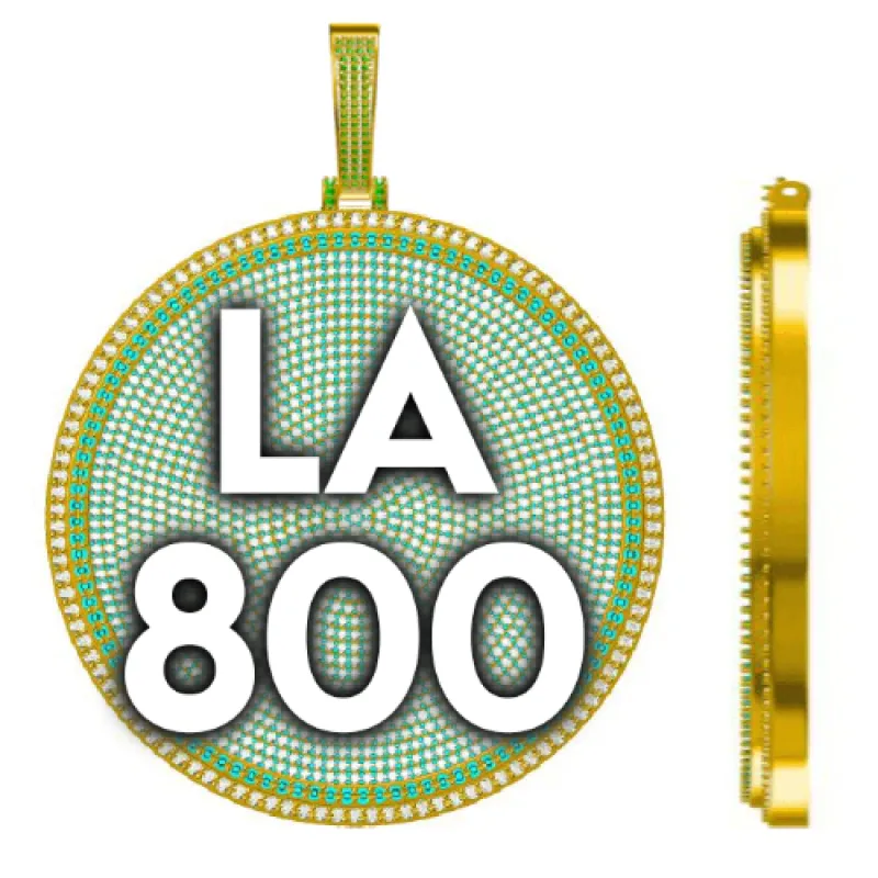 CUSTOM LETTER NECKLACE 3D BIG DISC sold by The GUU Shop