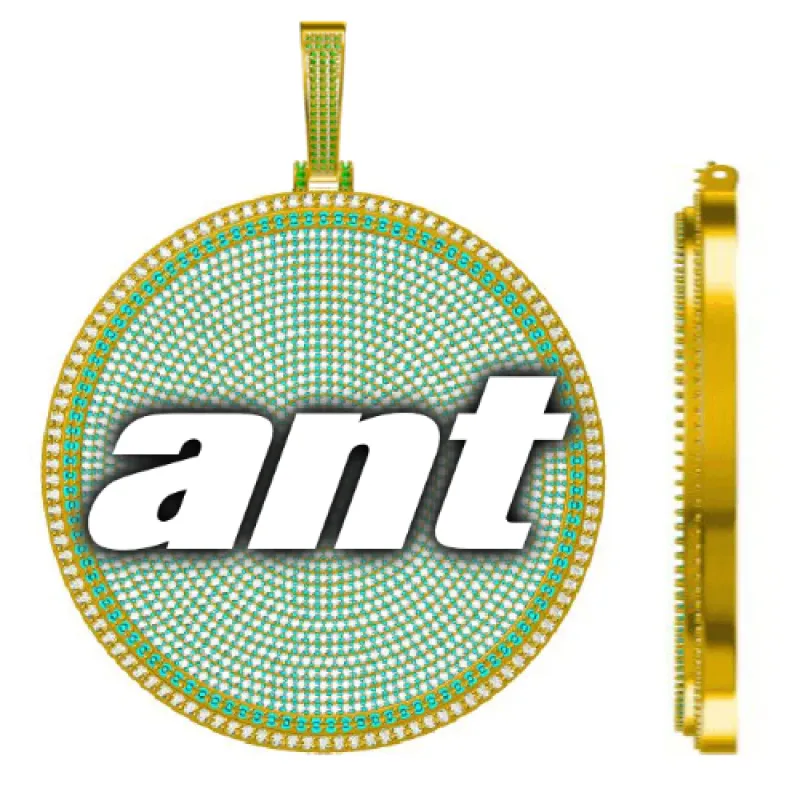 CUSTOM LETTER NECKLACE 3D BIG DISC sold by The GUU Shop