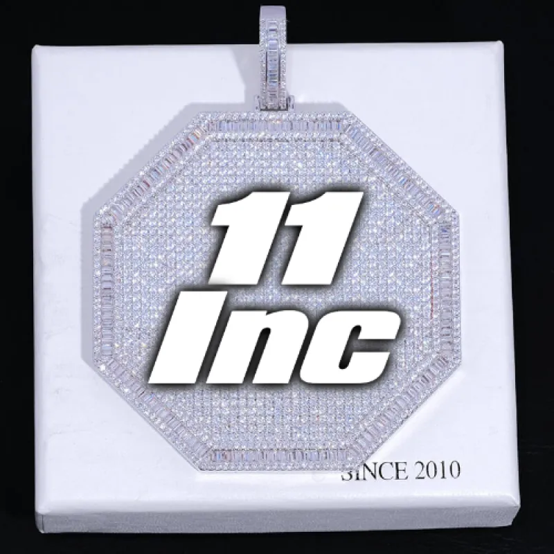 CUSTOM LETTER NECKLACE 3D BIG OCTAGON sold by The GUU Shop