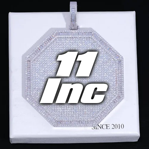 CUSTOM LETTER NECKLACE 3D BIG OCTAGON sold by The GUU Shop