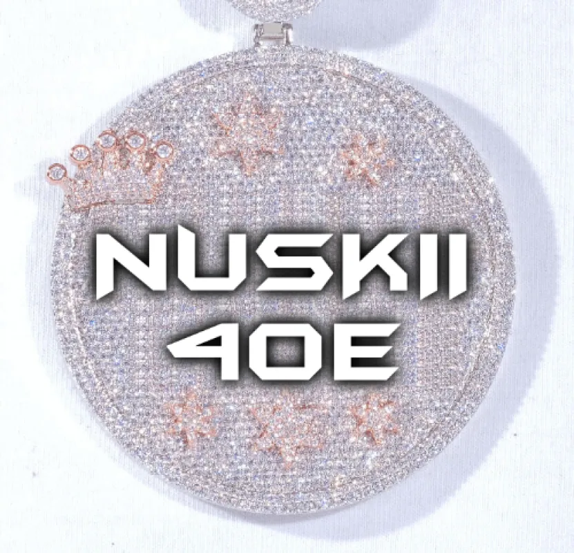 CUSTOM LETTER NECKLACE 3D BIG CROWN DISC sold by The GUU Shop