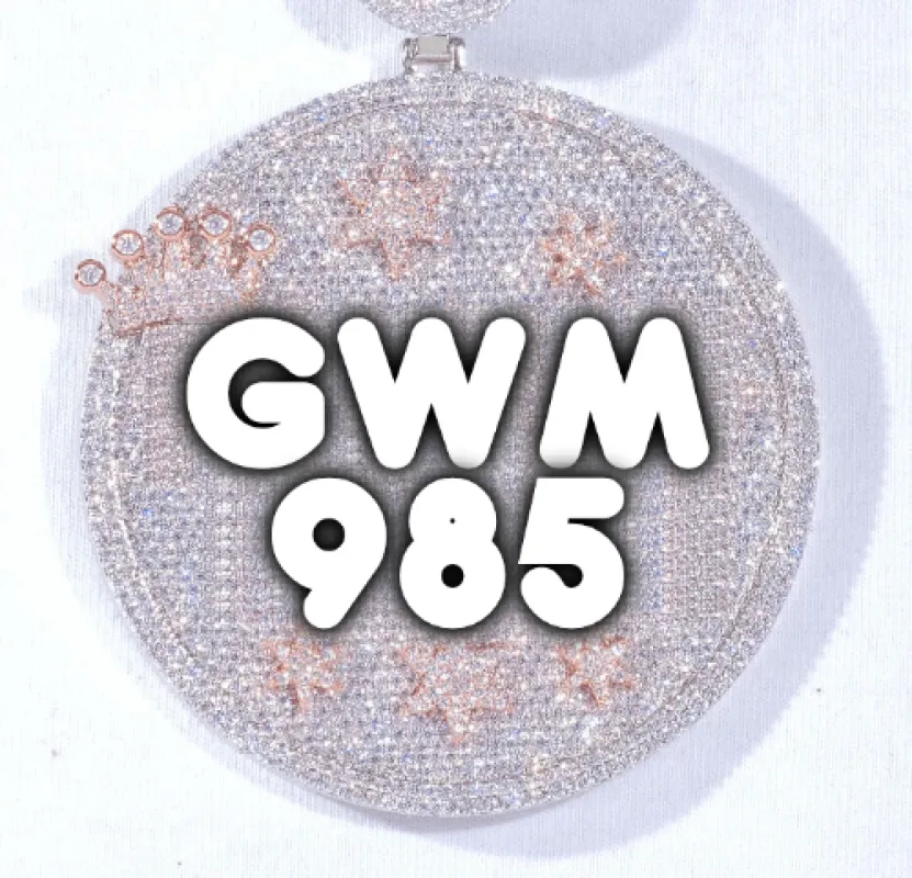 CUSTOM LETTER NECKLACE 3D BIG CROWN DISC sold by The GUU Shop