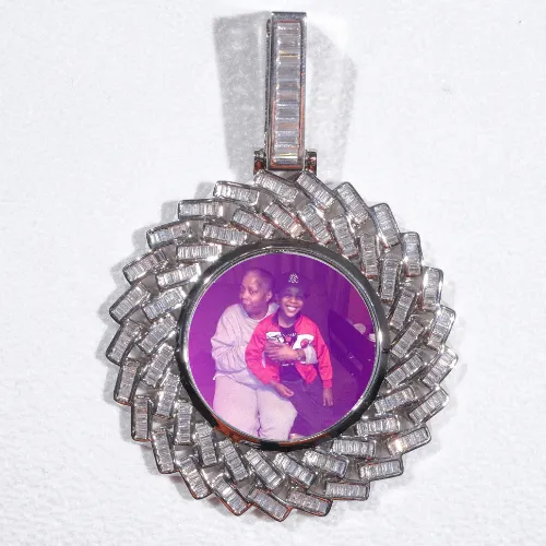 Large 3D Baguette Custom Picture Pendant sold by The GUU Shop