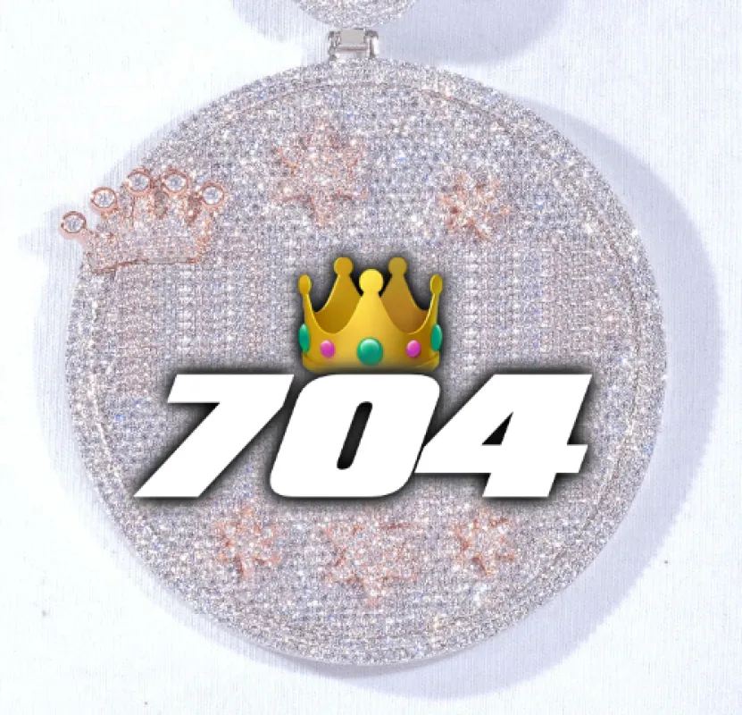 CUSTOM LETTER NECKLACE 3D BIG CROWN DISC sold by The GUU Shop