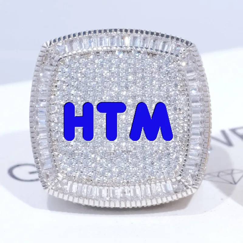 CUSTOM LETTER 3D ICED RING sold by The GUU Shop