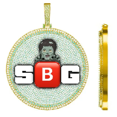 CUSTOM LETTER NECKLACE 3D BIG DISC sold by The GUU Shop