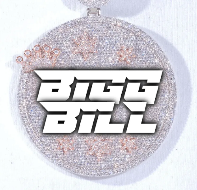 CUSTOM LETTER NECKLACE 3D BIG CROWN DISC sold by The GUU Shop