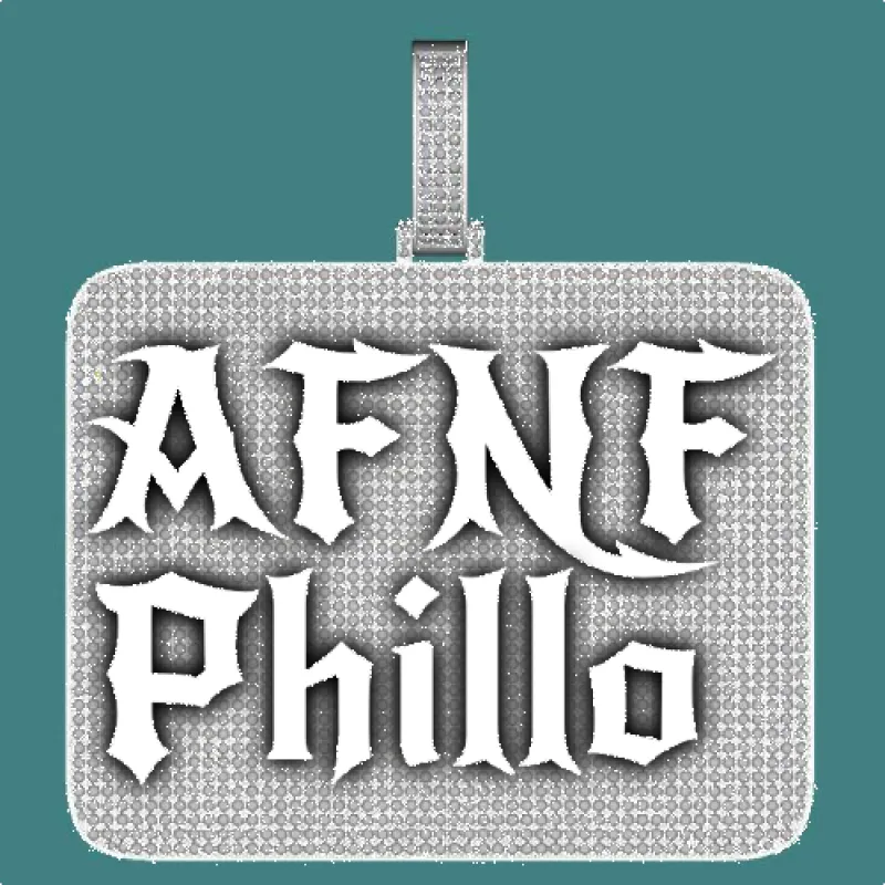 CUSTOM LETTER NECKLACE 3D BIG SQUARE sold by The GUU Shop