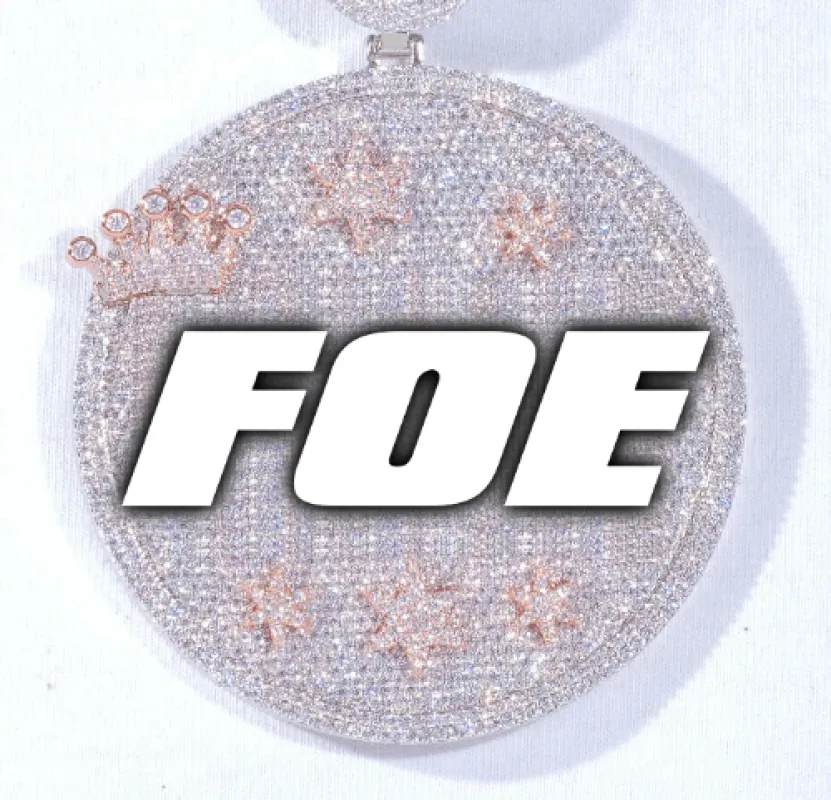 CUSTOM LETTER NECKLACE 3D BIG CROWN DISC sold by The GUU Shop