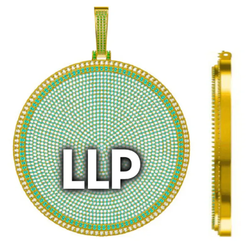 CUSTOM LETTER NECKLACE 3D BIG DISC sold by The GUU Shop