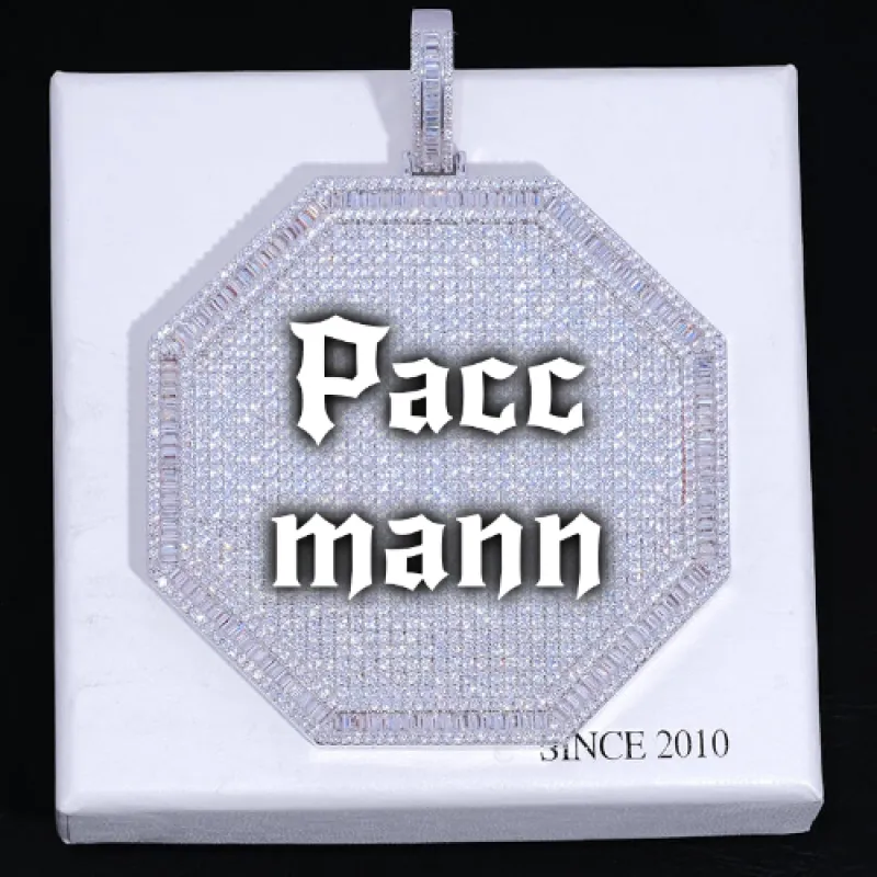 CUSTOM LETTER NECKLACE 3D BIG OCTAGON sold by The GUU Shop